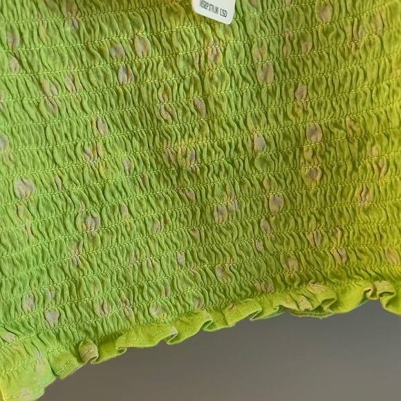 Free People Marigold Mix Print Smocked Top NWT - Picture 4 of 6